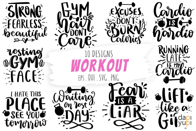 Workout SVG Bundle, Workout Quotes SVG SVG dapiyupi store 