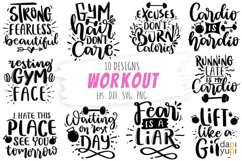 Workout SVG Bundle, Workout Quotes SVG SVG dapiyupi store 