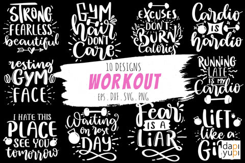 Workout SVG Bundle, Workout Quotes SVG SVG dapiyupi store 