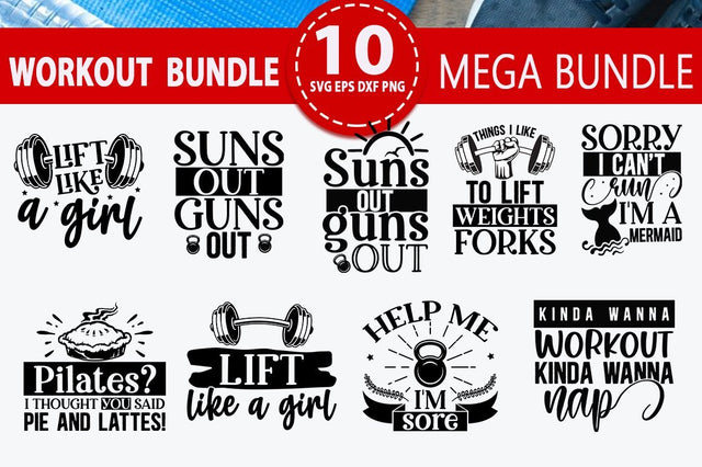 Workout SVG Bundle.Gym Bundle, Gym Silhouette, SVG Designangry 