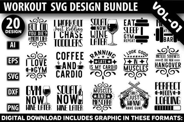 Workout Svg Design Bundle SVG Rupkotha 