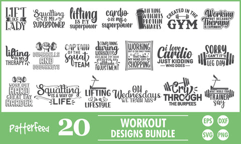 Workout SVG Designs Bundle SVG PatternFeed8 