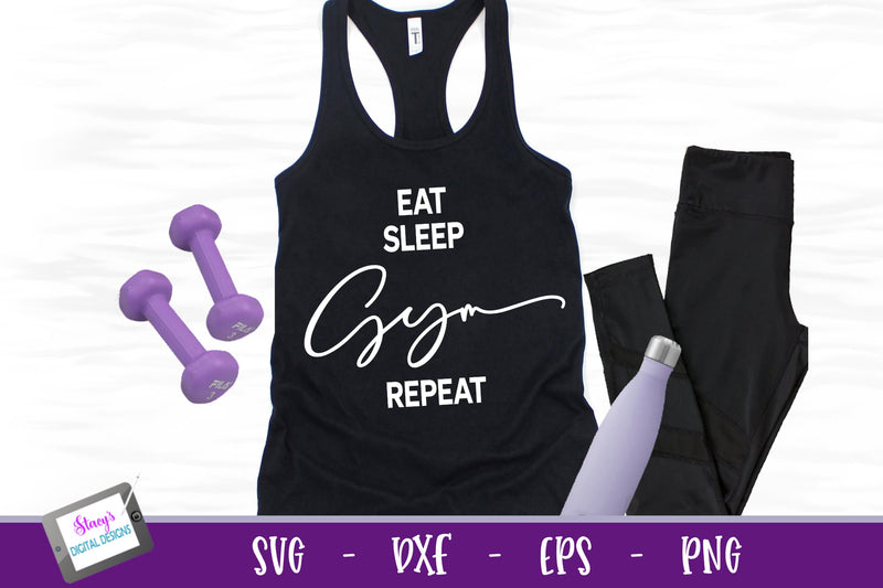 Workout SVG | Eat Sleep Gym Repeat SVG SVG Stacy's Digital Designs 