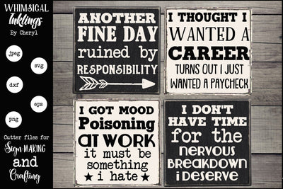 Workplace Magnet-Sign SVG Set SVG Whimsical Inklings