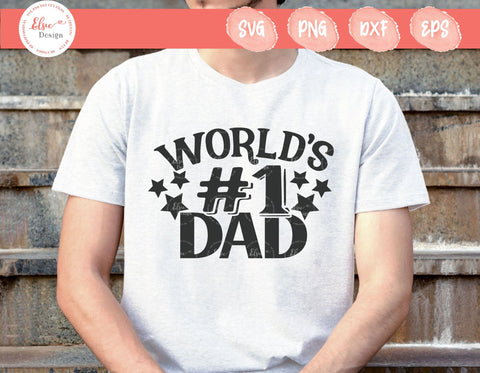 World #1 Dad - SVG, PNG, DXF, EPS SVG Elsie Loves Design 