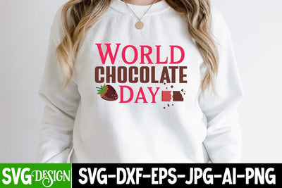 World Chocolate Day T-Shirt Design, World Chocolate Day SVG Cut File, Chocolate SVG Cut File, Chocolate Sublimation Design SVG BlackCatsMedia 