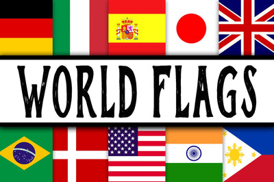 World Flags Digital Paper Sublimation Old Market 