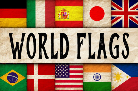 World Flags Grunge Texture Digital Paper Sublimation Old Market 