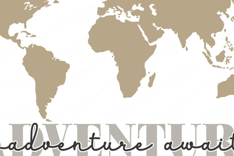 World Map | Adventure Awaits | Travel Decor | Printables and Cutting Files | SVG DXF JPG and more | Wall Art | Farmhouse Sign SVG Diva Watts Designs 