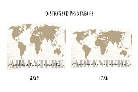 World Map | Adventure Awaits | Travel Decor | Printables and Cutting Files | SVG DXF JPG and more | Wall Art | Farmhouse Sign SVG Diva Watts Designs 