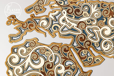 WORLD MAP Multilayer Laser Cut Files Mandala, Round Sign SVG, 3D Designs, Mini Design Bundles SVG LaserCutano 