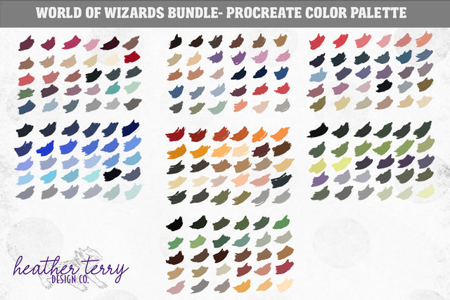 World of Wizards Procreate Color Palette Bundle Digital Pattern Heather Terry Design Co. 