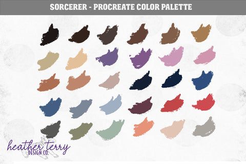 World of Wizards Procreate Color Palette Bundle Digital Pattern Heather Terry Design Co. 