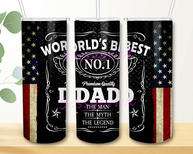 World’s Best Dad The Man The Myth The Legend 20oz Skinny Tumbler Sublimation Designs, Dad Tumbler PNG Sublimation sassyprint 