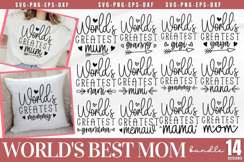 World's Best Mom SVG Bundle SVG DESIGNISTIC 