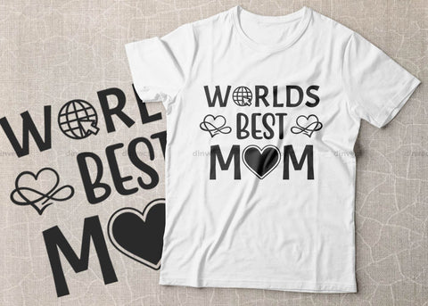 Worlds best mom SVG, Mom Svg, Mothers Day T-shirt Design, Happy Mothers Day SVG, Mother's Day Cricut Files, Mom Gift Cameo, Vinyl Designs, Iron On Decals, Cricut cut files, svg, eps, dxf, png SVG Dinvect 