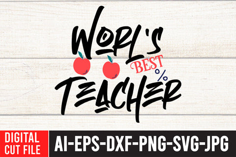 World's Best Teacher SVG Cut File SVG BlackCatsMedia 
