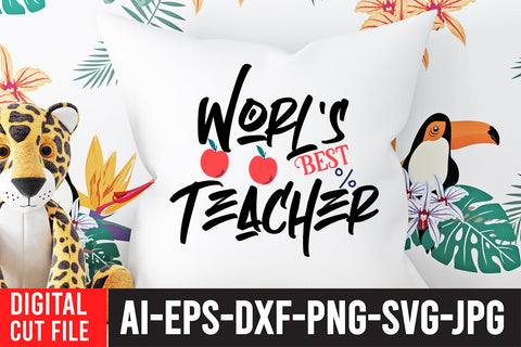 World's Best Teacher SVG Cut File SVG BlackCatsMedia 