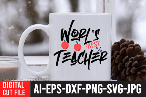 World's Best Teacher SVG Cut File SVG BlackCatsMedia 