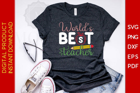 World's Best Teacher SVG PNG PDF Cut File SVG Creativedesigntee 