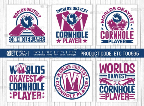 Worlds Okayest Cornhole Player SVG Bundle, Cornhole Player Svg, Cornhole gameSvg, Corn Hole Gift Svg, Cornhole Quotes, ETC T00595 SVG ETC Craft 