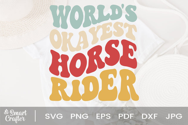 World's Okayest Rider svg, wavy Groovy svg, style Stacked svg, eps png Cricut Instant Download SVG Fauz 