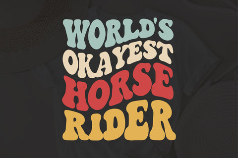 World's Okayest Rider svg, wavy Groovy svg, style Stacked svg, eps png Cricut Instant Download SVG Fauz 