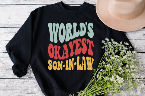 World's Okayest Skayest son-in-law svg, wavy Groovy svg, style Stacked svg, eps png Cricut Instant Download SVG Fauz 