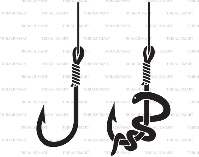 Worm on a fishing hook SVG TribaliumArtSF 