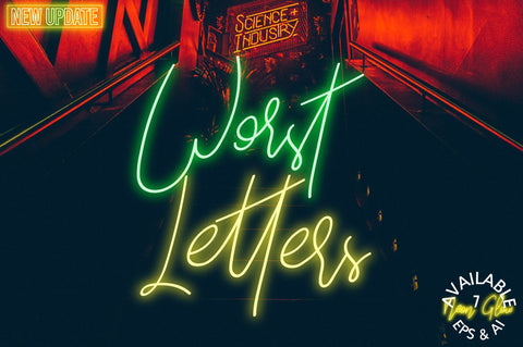 Worst Letters Bonus Neon Effect Font Fallen Graphic Studio 