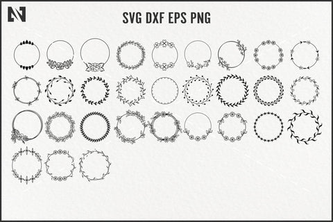 Wreath and Swirl Svg Bundle, Wreath Svg, Flourish Svg SVG Pinoyart Kreatib 