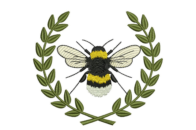 Wreath Bee Embroidery Design, Spring Embroidery Designs Embroidery/Applique DESIGNS NextEmbroidery 