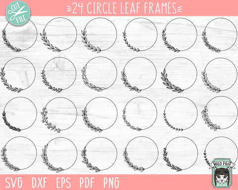 Wreath Bundle SVG, Laurel Leaf Wreath SVG files, Monogram Bundle svg, Wreath cut file, Circle Frame cut file, Split Monogram Wreath Bundle SVG Wild Pilot 