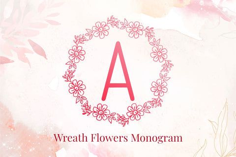 Wreath Flowers Monogram Font Masyafi Studio 