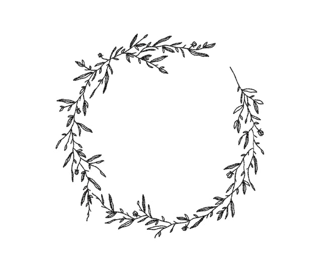 Wreath of leaves machine embroidery design, Frame embroidery design, 6 sizes Embroidery/Applique DESIGNS Nino Nadaraia 