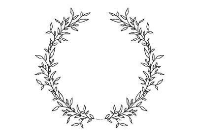 Wreath of leaves machine embroidery design, Frame embroidery file, 7 sizes, Instant download Embroidery/Applique DESIGNS Nino Nadaraia 