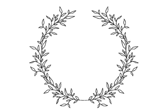 Wreath of leaves machine embroidery design, Frame embroidery file, 7 sizes, Instant download Embroidery/Applique DESIGNS Nino Nadaraia 
