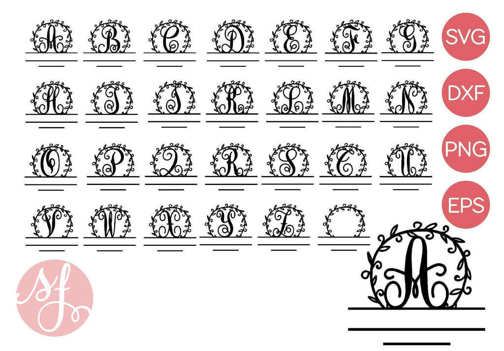 Wreath Monogram - So Fontsy