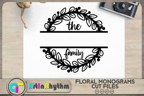 Wreath split monogram SVG SVG Artinrhythm shop 