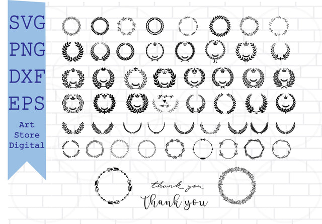 Wreath svg bundle, circle svg bundle, floral wreath svg, heart laurel wreath svg, wedding wreath svg, wreath monogram svg, circle frame Svg SVG Artstoredigital 