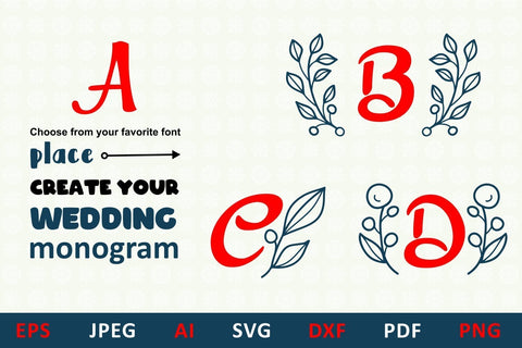Wreath SVG bundle cut file for Family Monogram, Mailbox, wedding card, svg creator SVG Zoya Miller 