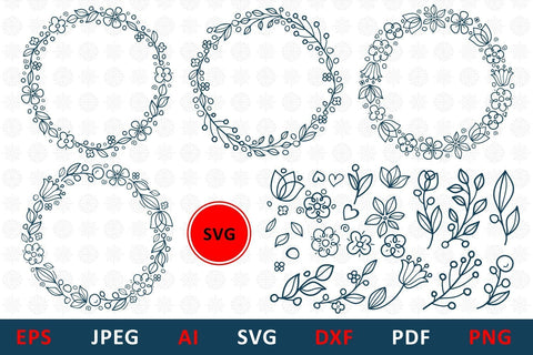 Wreath SVG bundle cut file for Family Monogram, Mailbox, wedding card, svg creator SVG Zoya Miller 