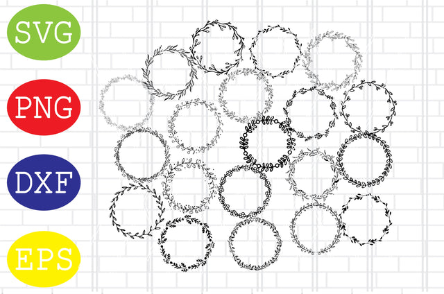 Wreath Svg Bundle, Laurel Svg, Wedding Wreath Svg, Circle Svg, Floral Wreath Svg, Wreath Monogram Svg, Circle Frame Svg SVG DigitalSvgFiles 