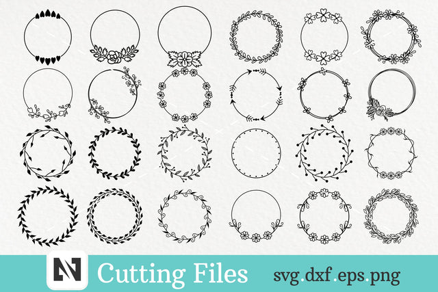 Wreath Svg Bundle, Laurel Wreath Svg, Monogram Frame Svg SVG Pinoyart Kreatib 