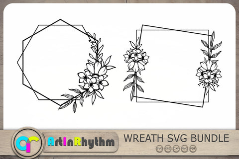 Wreath Svg Bundle, Wreath Svg, Floral Frames Svg, Wreath Svg Files SVG Artinrhythm shop 
