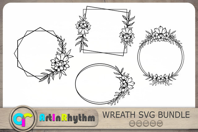 Wreath Svg Bundle, Wreath Svg, Floral Frames Svg, Wreath Svg Files SVG Artinrhythm shop 
