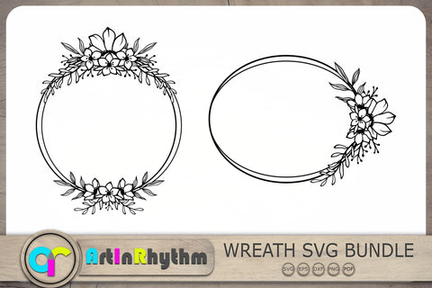 Wreath Svg Bundle, Wreath Svg, Floral Frames Svg, Wreath Svg Files SVG Artinrhythm shop 