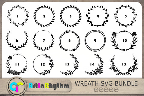 Wreath Svg Bundle, Wreaths Svg, Laurel Wreath Svg SVG Artinrhythm shop 