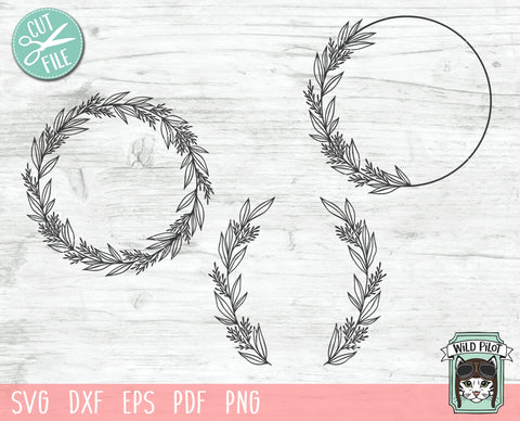 Wreath SVG File, Laurel Wreath SVG, Monogram Wreath Cut File, Monogram Frame SVG, Laurel Leaf Wreath SVG, Monogram Frame Cut File SVG Wild Pilot 