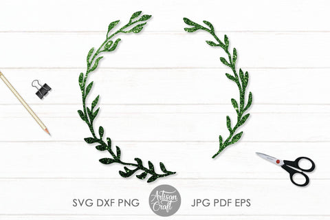 Wreath svg, Laurel wreath, monogram wreath, circle wreath SVG Artisan Craft SVG 
